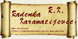 Radenka Karamatijević vizit kartica